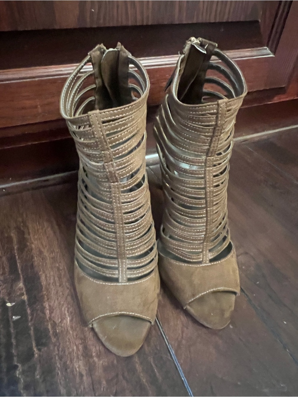 Zara Strappy Open-Toe Women's Heeled Booties